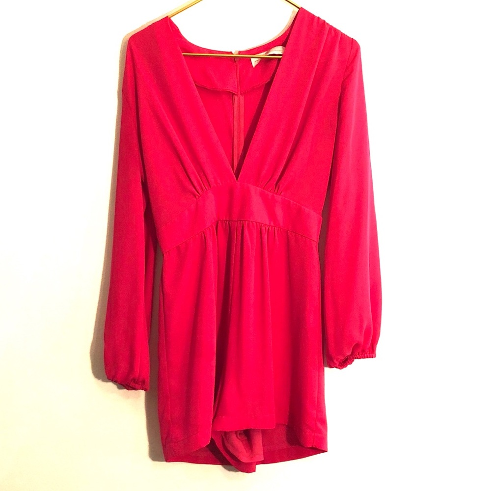 [Amanda Uprichard] Pink Long Sleeve Romper - Small